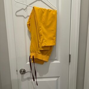 Figs emergency yellow scrub pants tapered fit with Contrast Drawstrings